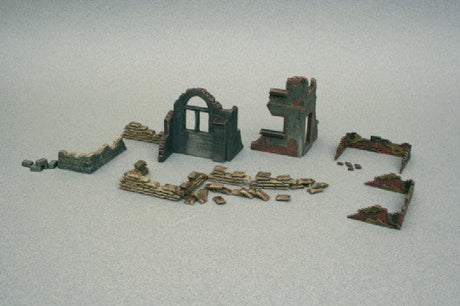 Italeri MILITARY MODEL Italeri 1/72 WWII Ruin Wall Sections & Sandbags Kit