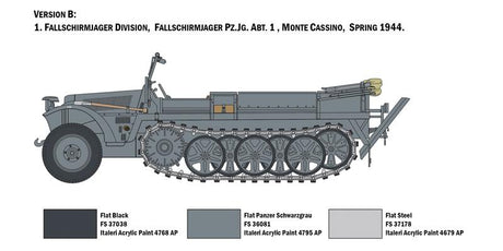 Italeri MILITARY MODELS Italeri 1/35 SdKfz 10 Demag D7 Halftrack w/German Paratroopers (4) Kit