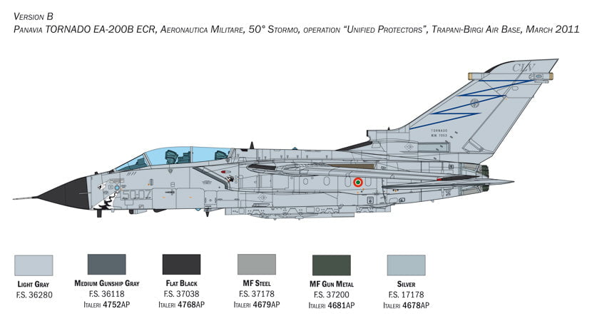 Italeri MODEL AIRCRAFT Italeri 1/32 Tornado ECR Jet Aircraft Kit