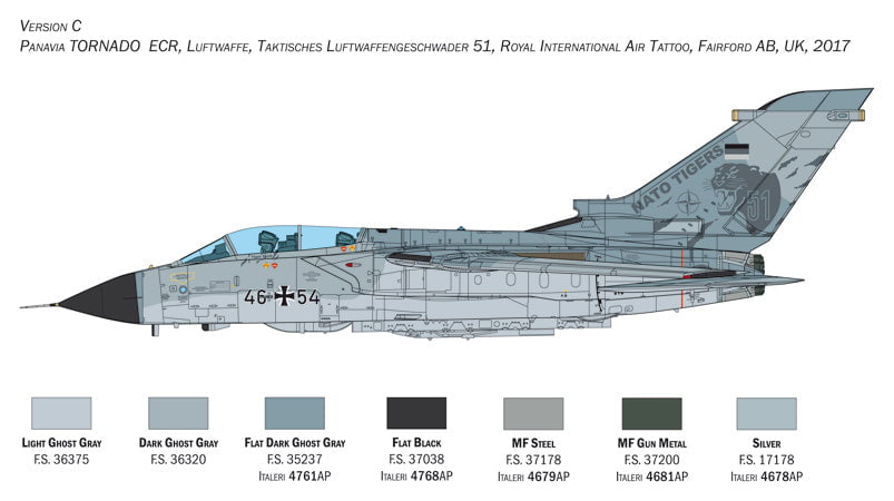 Italeri MODEL AIRCRAFT Italeri 1/32 Tornado ECR Jet Aircraft Kit