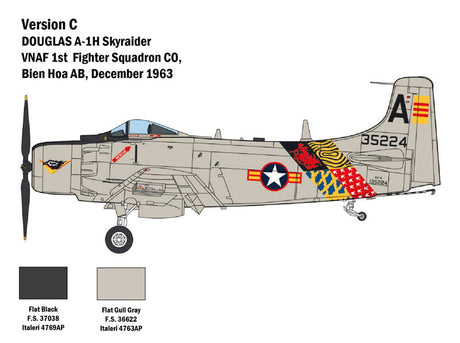 Italeri MODEL AIRCRAFT Italeri 1/48 A1-H Skyraider Fighter/Bomber Kit