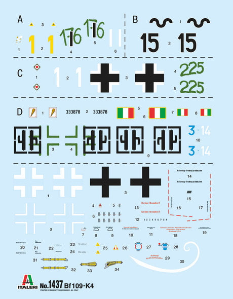 Italeri MODEL AIRCRAFT Italeri 1/48 Bf109K4 German Fighter Kit