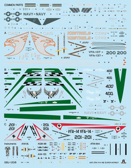 Italeri MODEL AIRCRAFT Italeri 1/48 F/A18E Super Hornet Fighter Kit