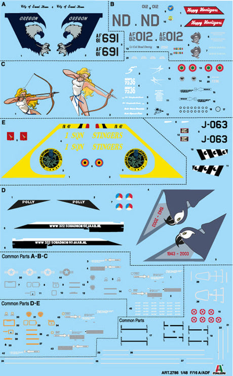 Italeri MODEL AIRCRAFT Italeri 1/48 F16A Fighting Falcon Kit