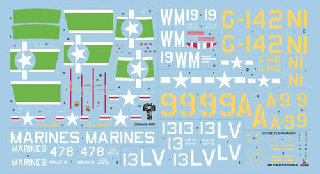 Italeri MODEL AIRCRAFT Italeri 1/48 F7F3 Tigercat US Marines Fighter Kit
