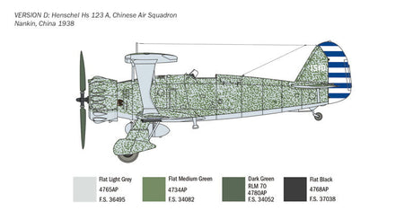 Italeri MODEL AIRCRAFT Italeri 1/48 Henschel Hs123 Aircraft Kit
