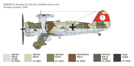 Italeri MODEL AIRCRAFT Italeri 1/48 Henschel Hs123 Aircraft Kit