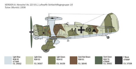 Italeri MODEL AIRCRAFT Italeri 1/48 Henschel Hs123 Aircraft Kit