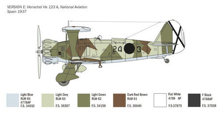 Italeri MODEL AIRCRAFT Italeri 1/48 Henschel Hs123 Aircraft Kit