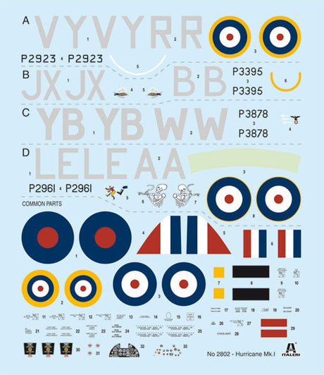 Italeri MODEL AIRCRAFT Italeri 1/48 Hurricane Mk I RAF Fighter Battle of Britain 80th Anniversary Kit