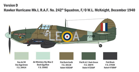 Italeri MODEL AIRCRAFT Italeri 1/48 Hurricane Mk I RAF Fighter Battle of Britain 80th Anniversary Kit