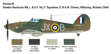 Italeri MODEL AIRCRAFT Italeri 1/48 Hurricane Mk I RAF Fighter Battle of Britain 80th Anniversary Kit