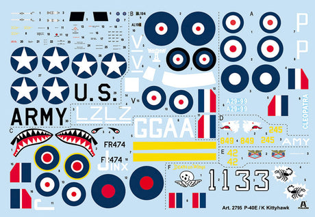 Italeri MODEL AIRCRAFT Italeri 1/48 P40E/K Kittyhawk Kit