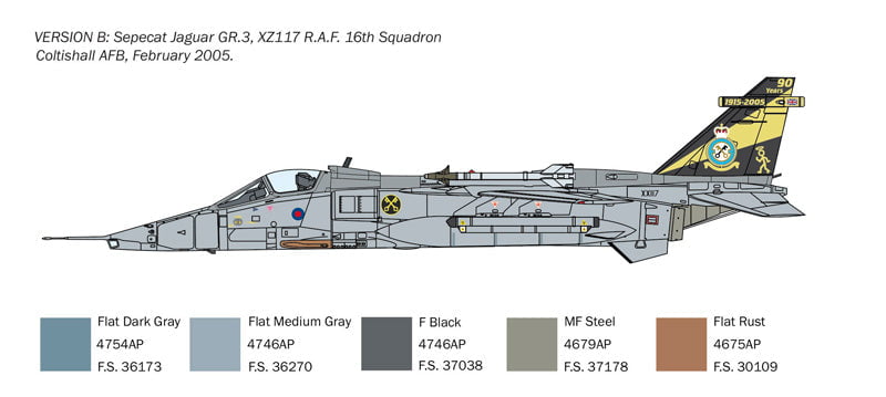 Italeri MODEL AIRCRAFT Italeri 1/72 Jaguar GR1/3 RAF Attack Aircraft Kit