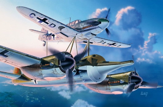 Italeri MODEL AIRPLANES Italeri 1/72 Mistel 1 Ju88A4 & Bf109F4 Aircraft (2 Kits) Kit
