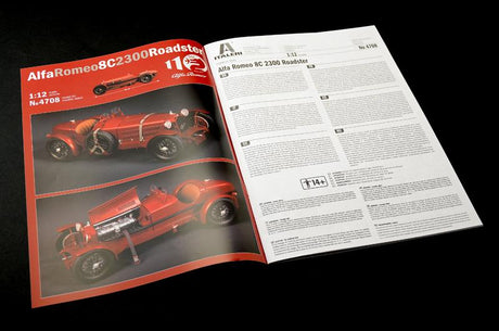 Italeri MODEL CARS Italeri 1/12 Alfa Romeo 8C 2300 1931-33 110th Anniversary Race Car Kit