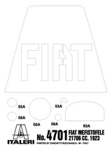 Italeri MODEL CARS Italeri 1/12 Fiat Mefistofele 21706cc Race Car (Re-Issue) Kit