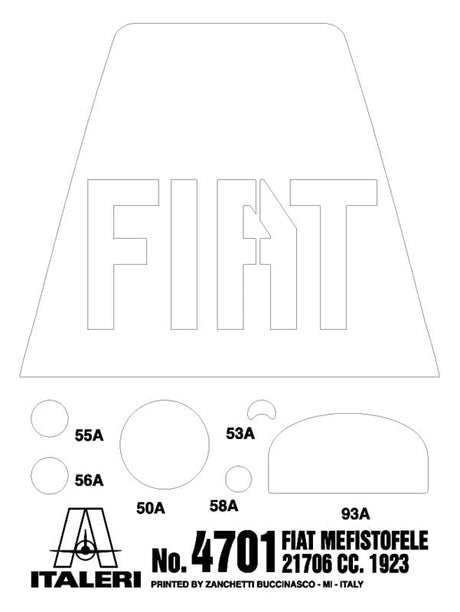 Italeri MODEL CARS Italeri 1/12 Fiat Mefistofele 21706cc Race Car (Re-Issue) Kit