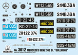 Italeri MODEL CARS Italeri 1/16 Mercedes Benz 300SL Gullwing Car Kit