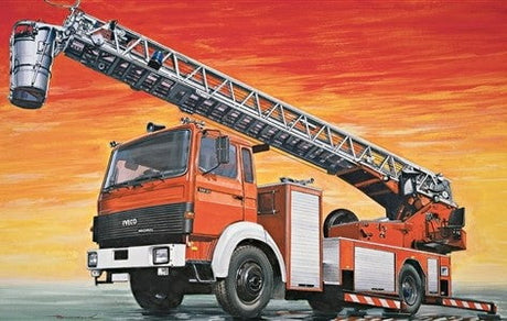 Italeri MODEL CARS Italeri 1/24 IVECO-Magirus DLK23-12 Fire Engine Ladder Truck (Re-Issue) Kit