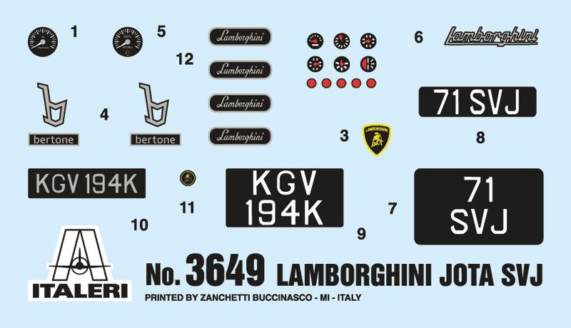 Italeri MODEL CARS Italeri 1/24 Lamborghini Miura JOTA SVJ Kit