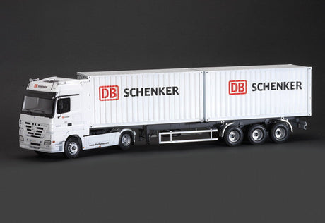 Italeri MODEL CARS Italeri 1/24 Mercedes Benz Actros Tractor Trailer w/2 DB Schenker 20' Containers Kit