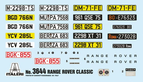 Italeri MODEL CARS Italeri 1/24 Range Rover Classic SUV Kit
