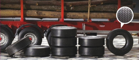 Italeri MODEL CARS Italeri 1/24 Rubber Trailer Tires (8) Kit