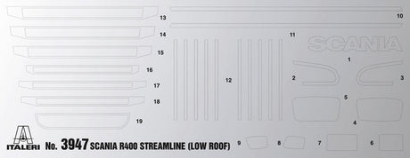 Italeri MODEL CARS Italeri 1/24 Scania R400 Streamline Flat Roof Kit