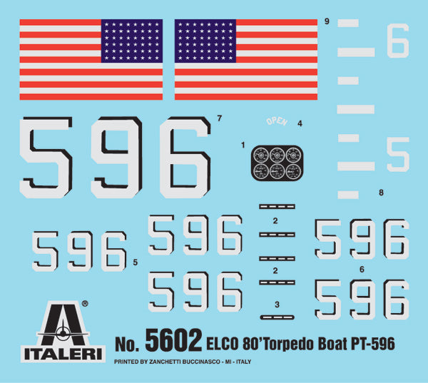 Italeri MODEL SHIPS Italeri 1/35 Elco 80' PT596 Torpedo Boat Kit