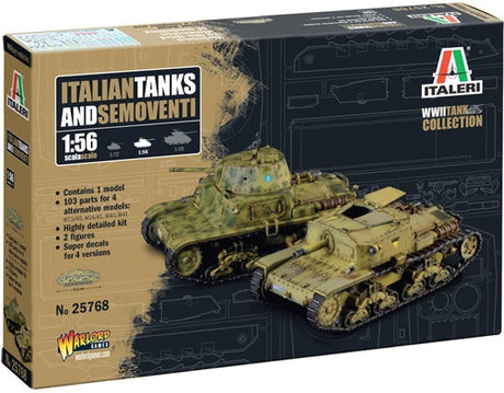Italeri WARGAMING Italeri 1/56 Scale  Italian Tanks & Semoventi Tank Kit