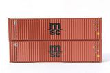 Jacksonville Terminal Company JTC MODEL TRAINS 405187 MSC FFAU (Florens lease, Brown with Black logo) 40' HIGH CUBE containers with Magnetic system, Corrugated-side N Scale