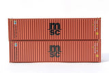 Jacksonville Terminal Company JTC MODEL TRAINS 405187 MSC FFAU (Florens lease, Brown with Black logo) 40' HIGH CUBE containers with Magnetic system, Corrugated-side N Scale