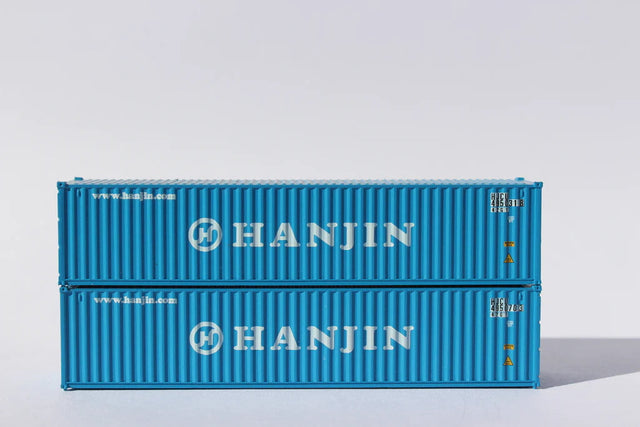 Jacksonville Terminal Company JTC MODEL TRAINS 405320 HANJIN 40' Standard Height 8'6 corrugated side container N Scale
