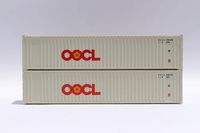 Jacksonville Terminal Company JTC MODEL TRAINS 405504 OOCL large logo 40' Standard Height 8'6 2-P-44-P-2 Panel side standard wave corrugations containers N Scale