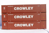 Jacksonville Terminal Company JTC MODEL TRAINS 953049 Crowley brown "Website" Ocean 53' (HO Scale 1:87) 3 pack of containers with IBC castings at 53' corner HO Scale