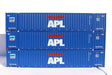 Jacksonville Terminal Company JTC MODEL TRAINS 953052 APL large logo set #2, "No Lift" Ocean 53' (HO Scale 1:87) 3 pack of containers with IBC castings at 53' corner HO Scale