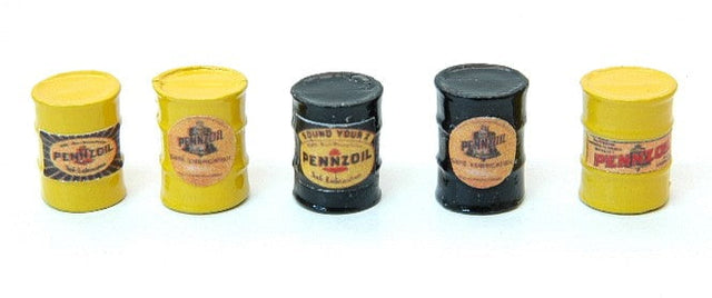 JL Innovative MODEL TRAINS JL Innovative Design HO Custom Oil Barrels, Pennzoil (5)
