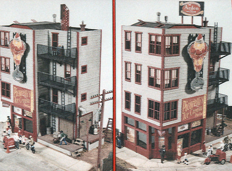 JL Innovative MODEL TRAINS JL Innovative Design HO Picorelli's Ice Cream Parlor Wooden Kit