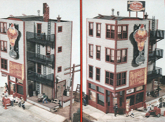 JL Innovative MODEL TRAINS JL Innovative Design HO Picorelli's Ice Cream Parlor Wooden Kit