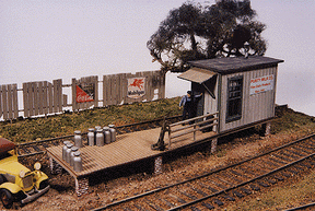 JL Innovative MODEL TRAINS JL Innovative Design HO Purity Milk Platform w/Shack Wooden Kit