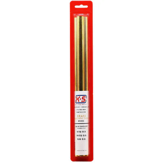 K&S Precision Metals K&S Precision Metals 3402 Round Brass Telescopic Tubing Assortment *Large (3 Pieces)