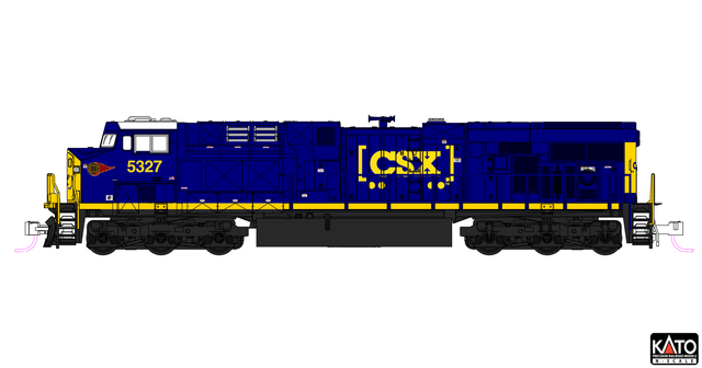Kato Locomotives PREORDER Kato N 1768962S ES40DC Diesel Locomotive, CSX (Western Maryland) #5327 (DCC & Sound Equipped)