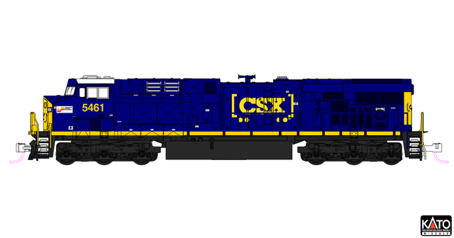 Kato Locomotives PREORDER Kato N 1768963DCC ES40DC Diesel Locomotive, CSX (Seaboard) #5461 (DCC Equipped)