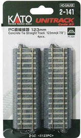 Kato Track Kato HO 2141 Unitrack 123mm 4-7/8" Concrete Tie Straight Track (4)
