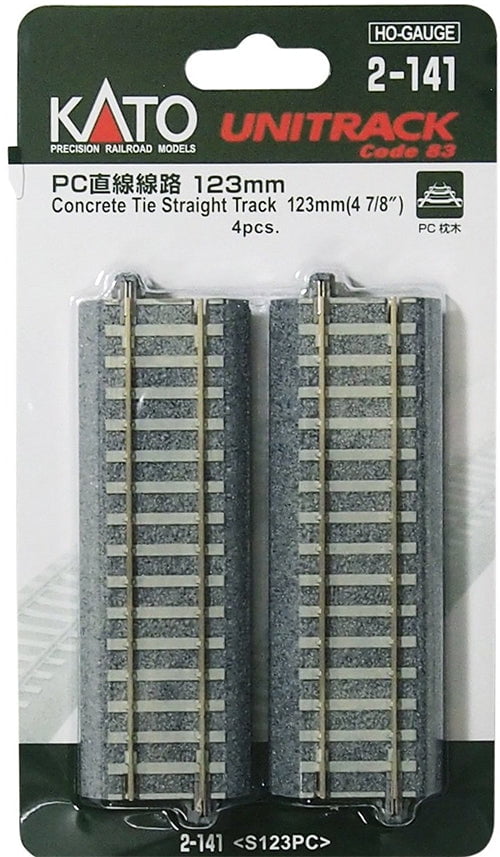 Kato Track Kato HO 2141 Unitrack 123mm 4-7/8" Concrete Tie Straight Track (4)