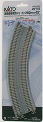 Kato Track Kato N 20183 Unitrack Concrete Tie Double Super-Elevated 11"-12 3/8" Radius 45-Degree Curved Track (2)