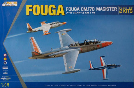 Kinetic MODEL AIRCRAFT Kinetic 1/48 Fouga Magister Kit CM. 170 (Parts For Two Kits Included)