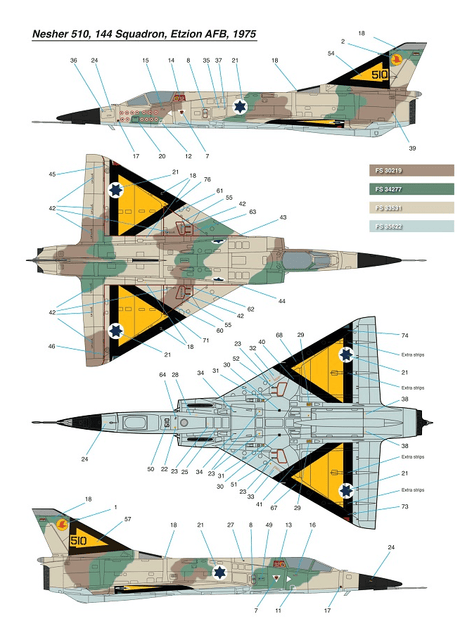 Kinetic MODEL AIRCRAFT Kinetic 1/48 IAI Nesher 2 in 1 Single or Double Seat Kit