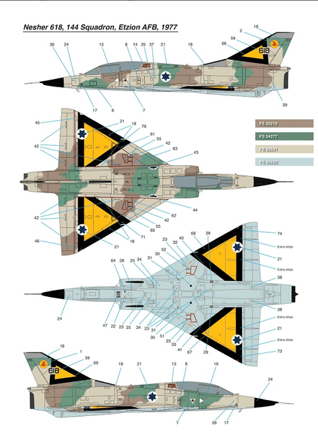 Kinetic MODEL AIRCRAFT Kinetic 1/48 IAI Nesher 2 in 1 Single or Double Seat Kit